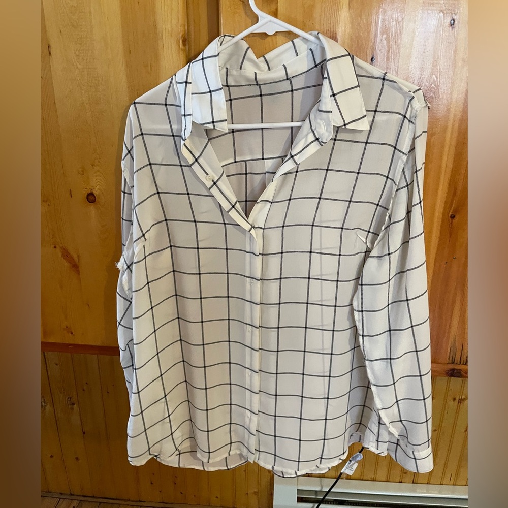 Black & white banana republic blouse Sz. L